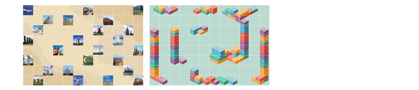 Weavly's landmark and marble run backgrounds.